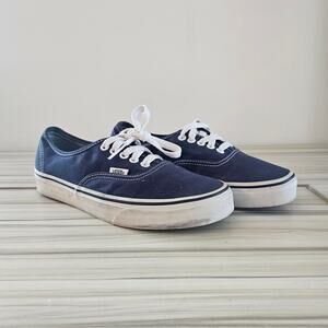 Vans Authentic Blue Canvas Low Top Sneakers Shoes Men's Size 6.5